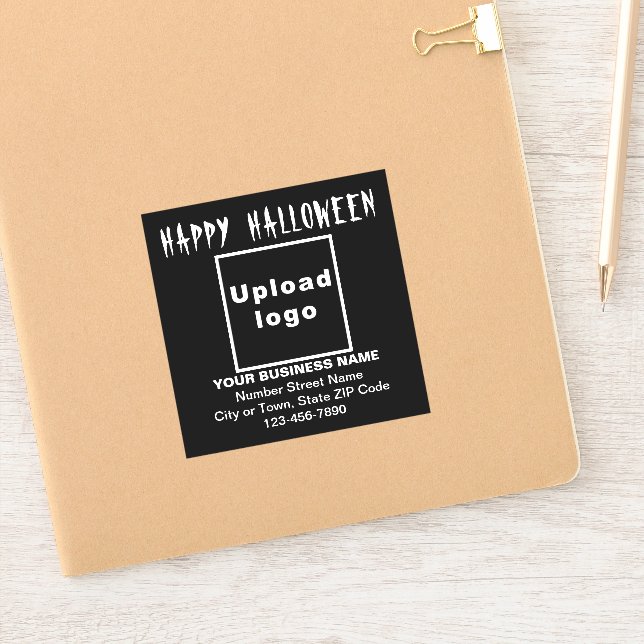 Pegatina Saludo Business Halloween en Black Square Vinyl (Cuaderno)