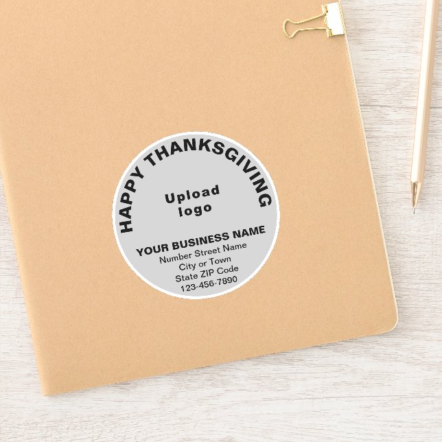 Pegatina Saludo de Acción de Gracias de Negocios en Vinyl d (Cuaderno)