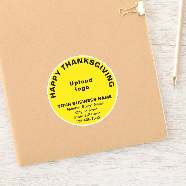 Pegatina Saludo de acción de gracias de negocios, vinilo re (Cuaderno)