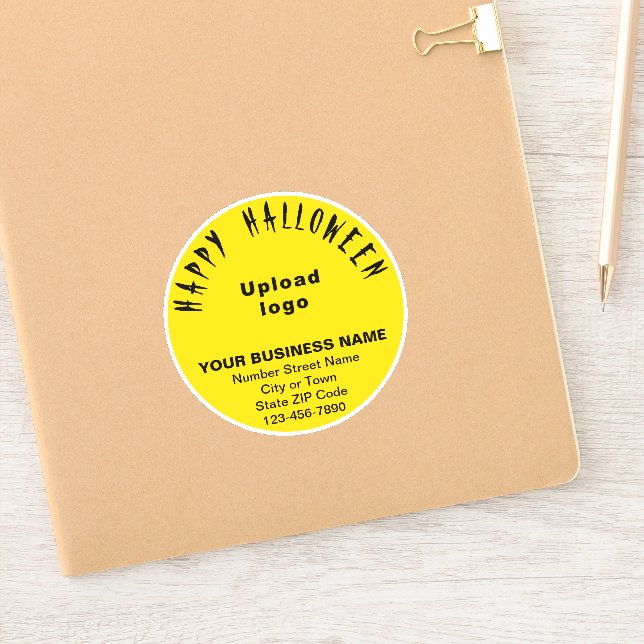 Pegatina Saludo de Business Halloween en vinilo redondo ama (Cuaderno)