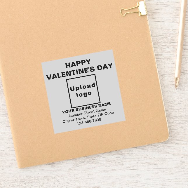 Pegatina Saludo de San Valentín de negocios en Vinyl cuadra (Cuaderno)