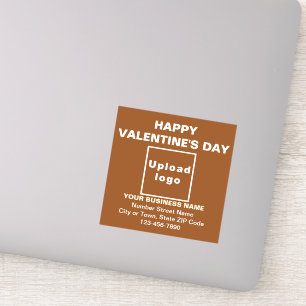 Pegatina Saludo de San Valentín empresarial en vinilo marró