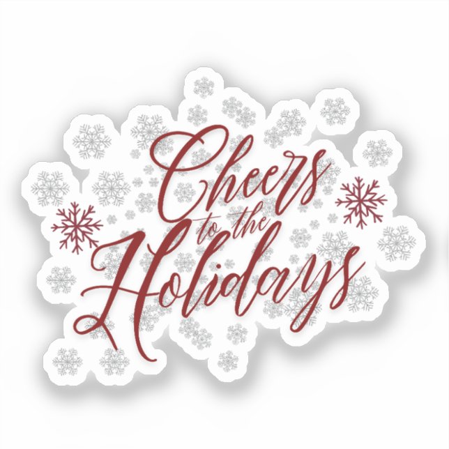 Pegatina Saludos a las Fiestas - Caligrafía Festiva  (Anverso)