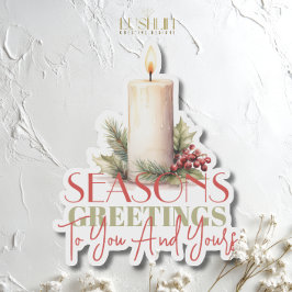 Pegatina Saludos de temporada a usted y a sus vacaciones