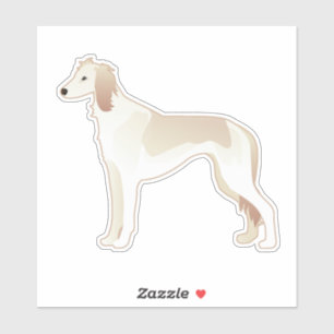 Pegatina Saluki Hound Dog Raza Vista lateral Silhouette