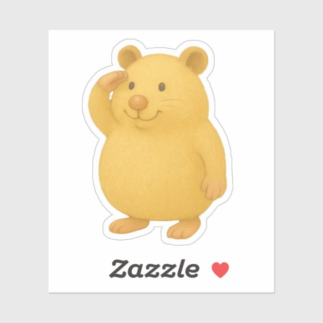 Pegatina Saluting Cream Hamster Die-Cut Sticker (Hoja)