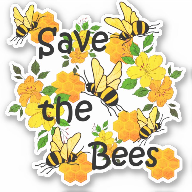 Pegatina Salva las Abejas (Anverso)