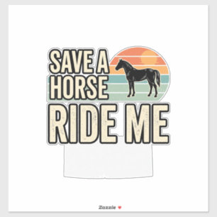 Pegatina Salva un Caballo Móntame Diseño de Camiseta Wester