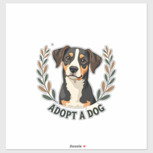 Pegatina Salva una vida Adopta un perro Ilustración de resc