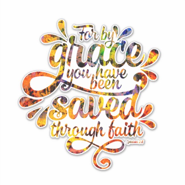 Pegatina Salvado por Grace (Anverso)
