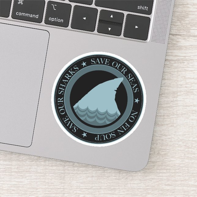 Pegatina salvar a nuestros tiburones (Detalle)