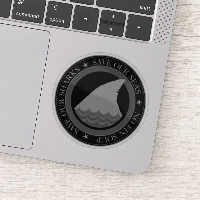 Pegatina salvar a nuestros tiburones (Detalle)