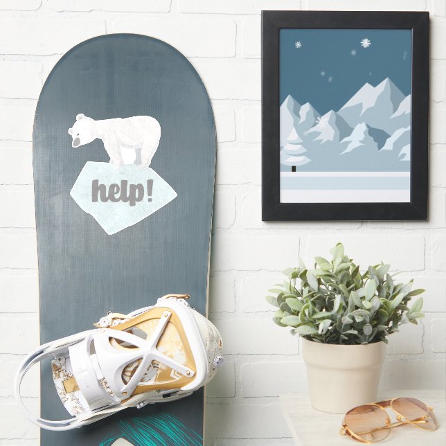 Pegatina Salvar el oso polar (snowboard)