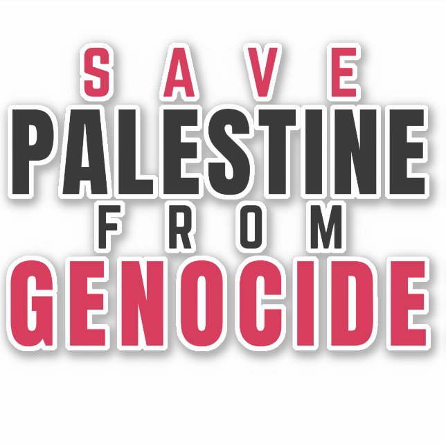 PEGATINA SALVAR PALESTINA DEL GENOCIDIO (Anverso)