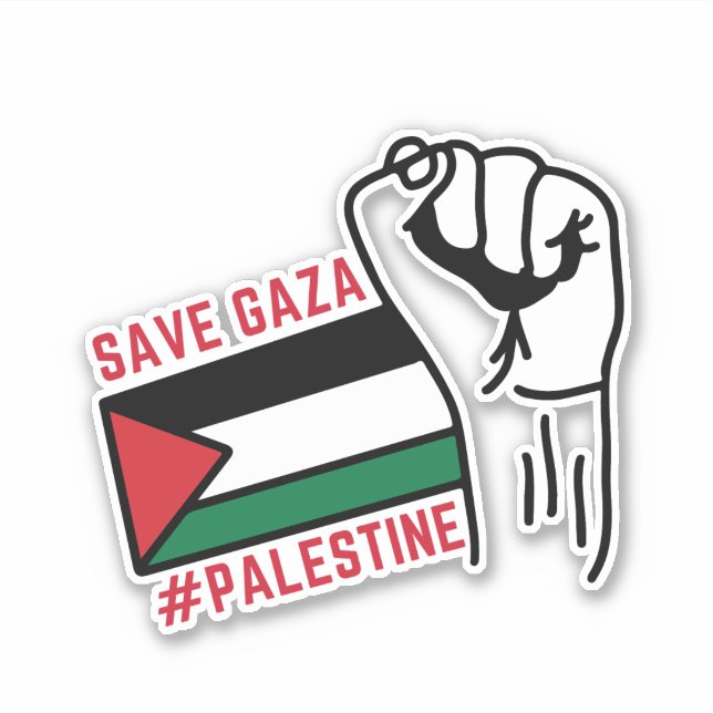 PEGATINA SALVAR PALESTINA SALVAR GAZA (Anverso)