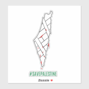 Pegatina Salven el mapa de sangre palestino Libertad para l