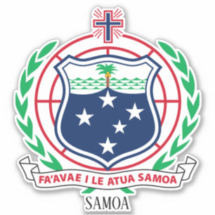 Pegatina Samoa National Coat Of Arms Patriotic