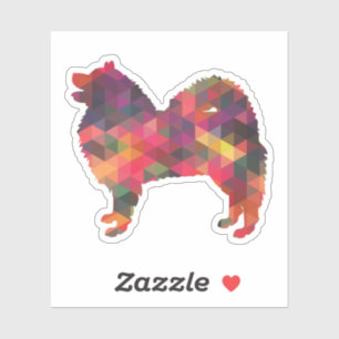 Pegatina Samoyed Dog Raza Geo Silhouette Multi