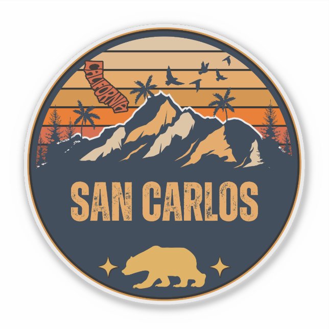 Pegatina San Carlos, California (Anverso)