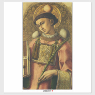 Pegatina San Esteban el Protomártir Iconografía de Arte Fin