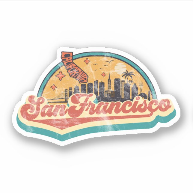 Pegatina San francisco, california (Anverso)
