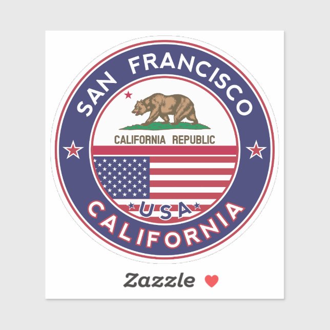 Pegatina San Francisco, California (Hoja)