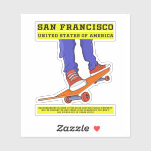 Pegatina San Francisco, USA Skate