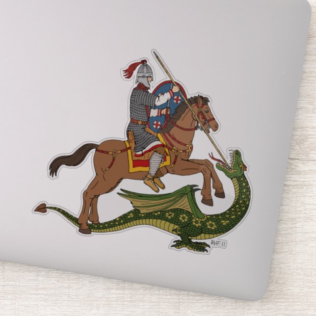 Pegatina San Jorge romano y el dragón (Detalle)