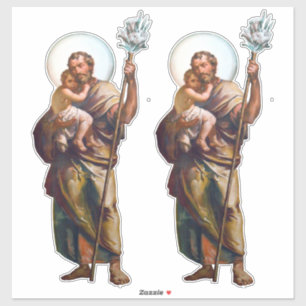 Pegatina San José con el niño Jesús