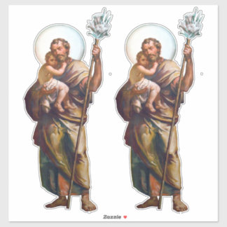 Pegatina San José con el niño Jesús