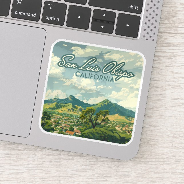 Pegatina San Luis Obispo SLO California Central Coast Retro (Detalle)