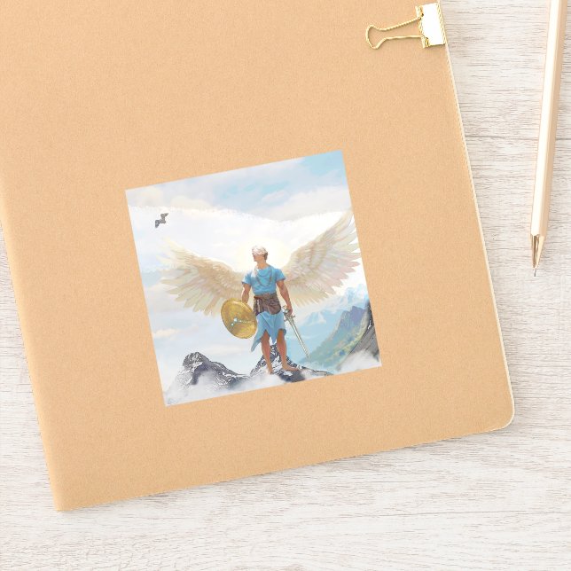 Pegatina San Miguel el Rectángulo de Protección Arcángel (Cuaderno)