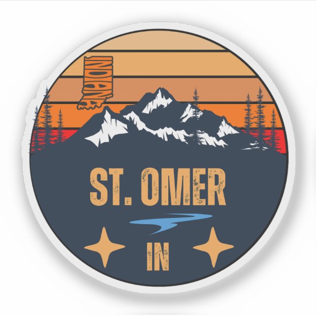 Pegatina San Omer, Indiana (Anverso)