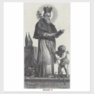 Pegatina San Patricio Apóstol de Irlanda Arte Monocromo