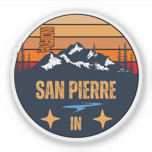 Pegatina San Pierre, Indiana (Anverso)