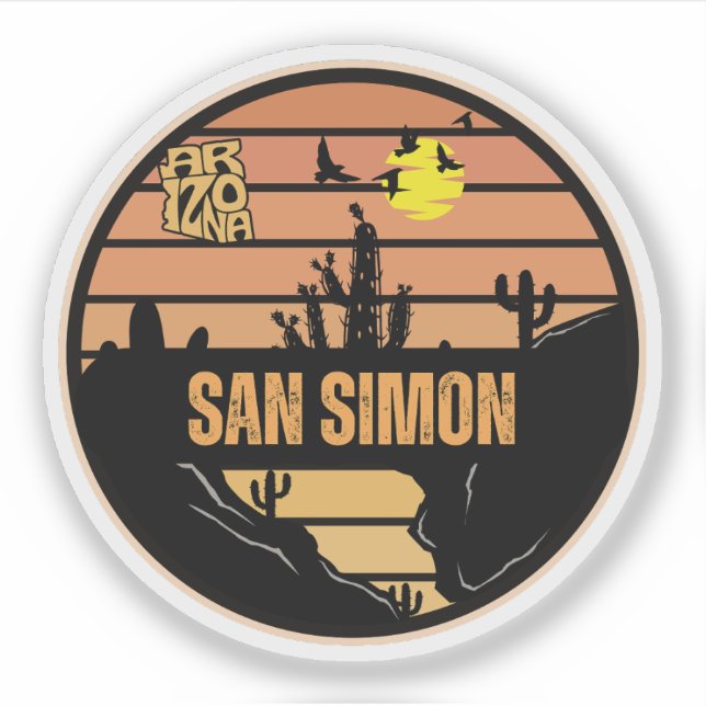 Pegatina San Simon, Arizona (Anverso)