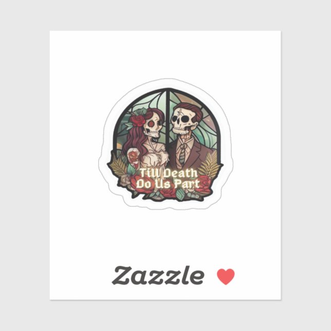 Pegatina San Valentín hasta la muerte nos hacen parte clási (Hoja)