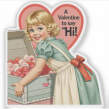 San Valentín Retro Antiguo "Di Hola"