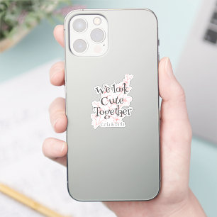 Pegatina San Valentín rosa simple y elegante, dulce para am