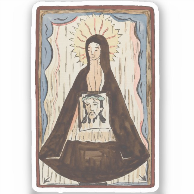 Pegatina San Verónica Jesús de la cara de la pintura de art (Anverso)