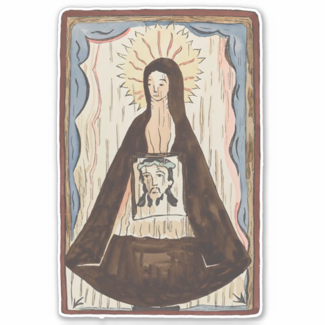 Pegatina San Verónica Jesús de la cara de la pintura de art (Anverso)