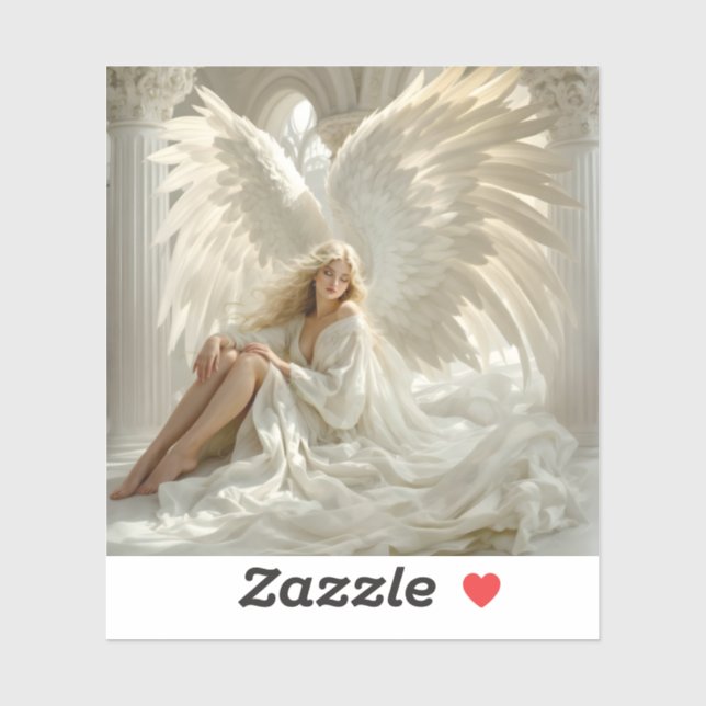 Pegatina Sanctum de alas - Ángel en los vestíbulos de luz (Hoja)