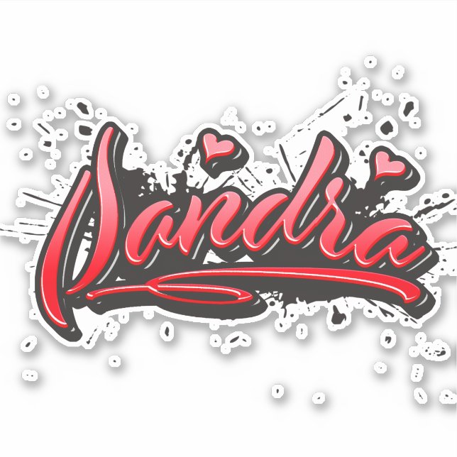 Pegatina Sandra red Heart Graffiti Aufkleber Sticker (Anverso)
