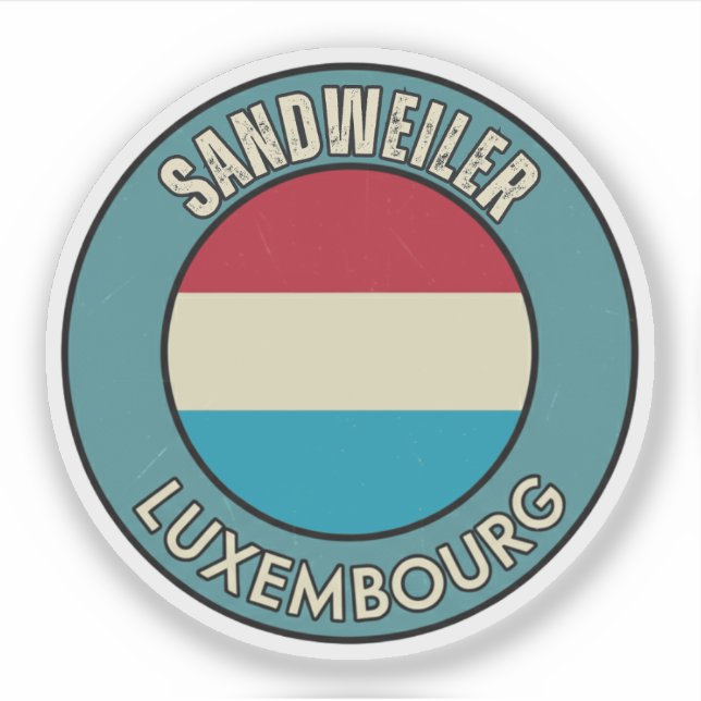 Pegatina Sandweiler, Luxemburgo (Anverso)