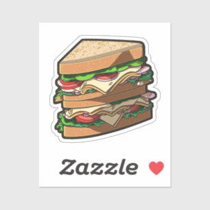 Pegatina Sándwich de dibujos animados