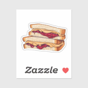 Pegatina Sándwich de mantequilla de maní y jalea de dibujos