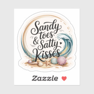 Pegatina Sandy Toes & Salty Kisses Boho Beach