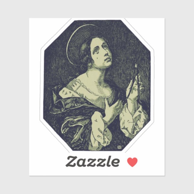 Pegatina Santa Apolonia Virgen y Mártir (Hoja)