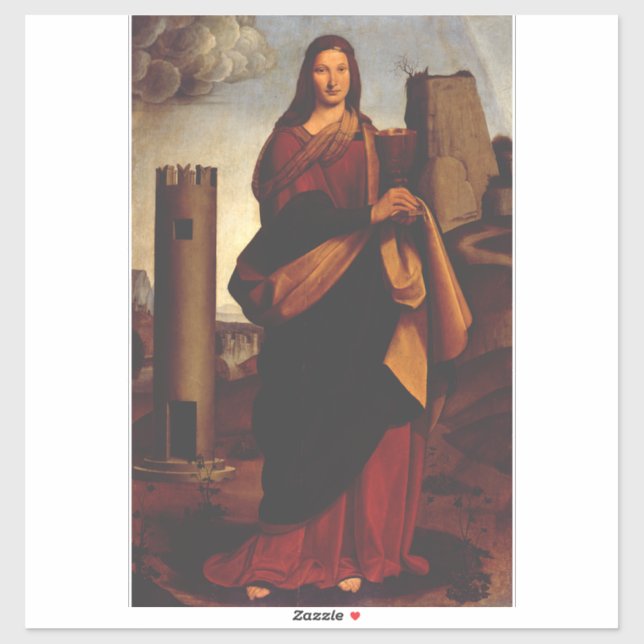 Pegatina Santa Bárbara por Giovanni Antonio Boltraffio (Hoja)