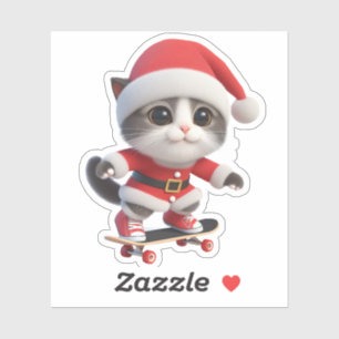 Pegatina Santa cat viene a la ciudad